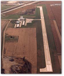 An aerial view of the Le Mars Municipal Airport